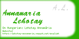 annamaria lehotay business card